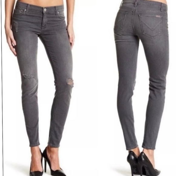 Hudson Krista Ankle Super Skinny Jeans Gray Size 27 - Picture 1 of 15